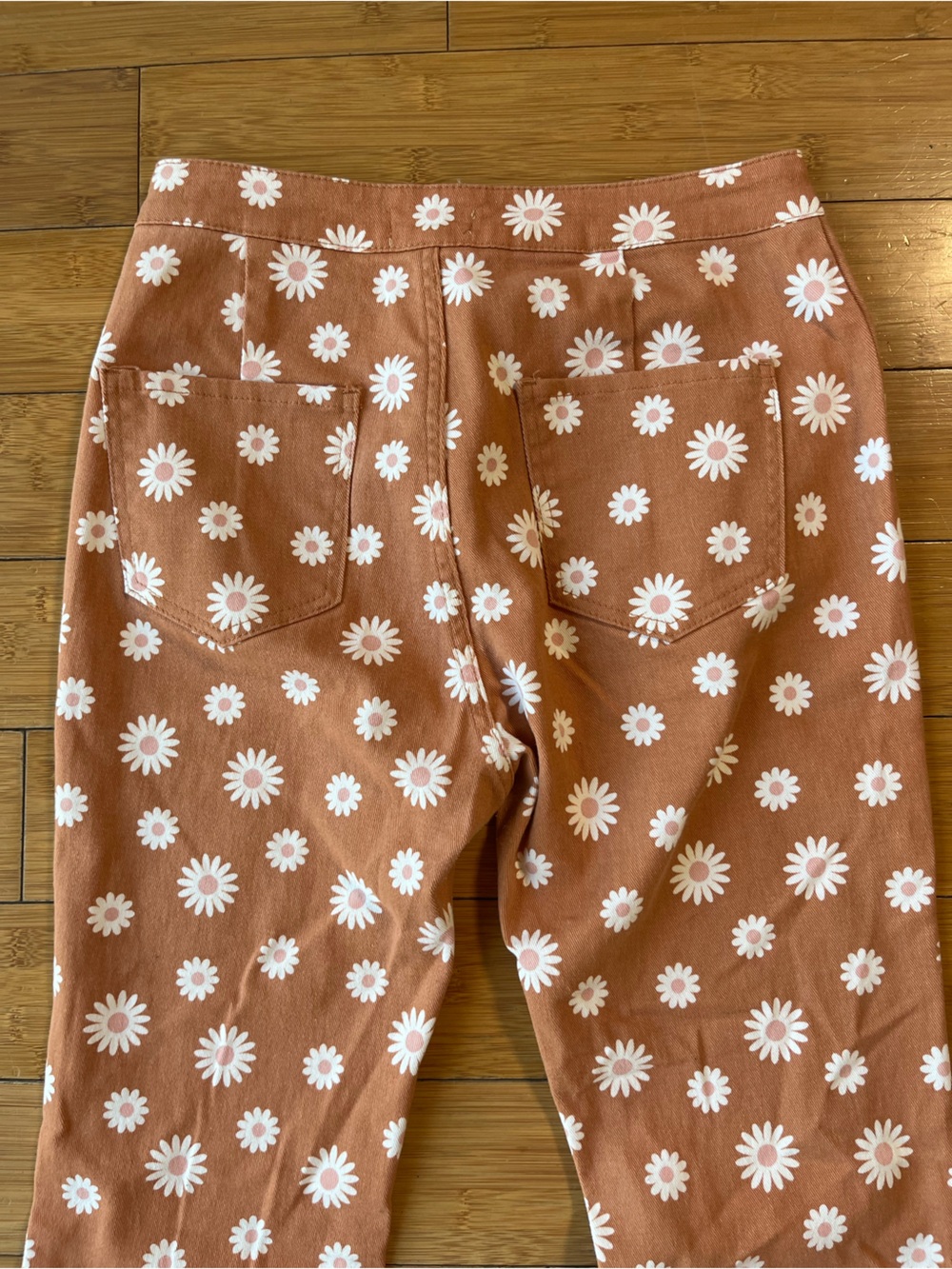 Altar'd State High Rise Daisy Print Super Flare Jeans 70s Inspired - Picture 11 of 12